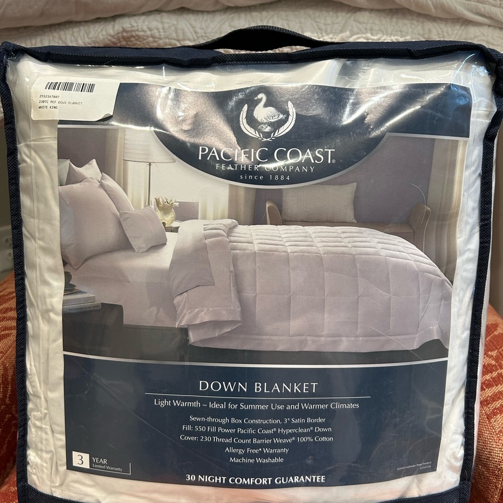 Pacific Coast king down blanket new in package
